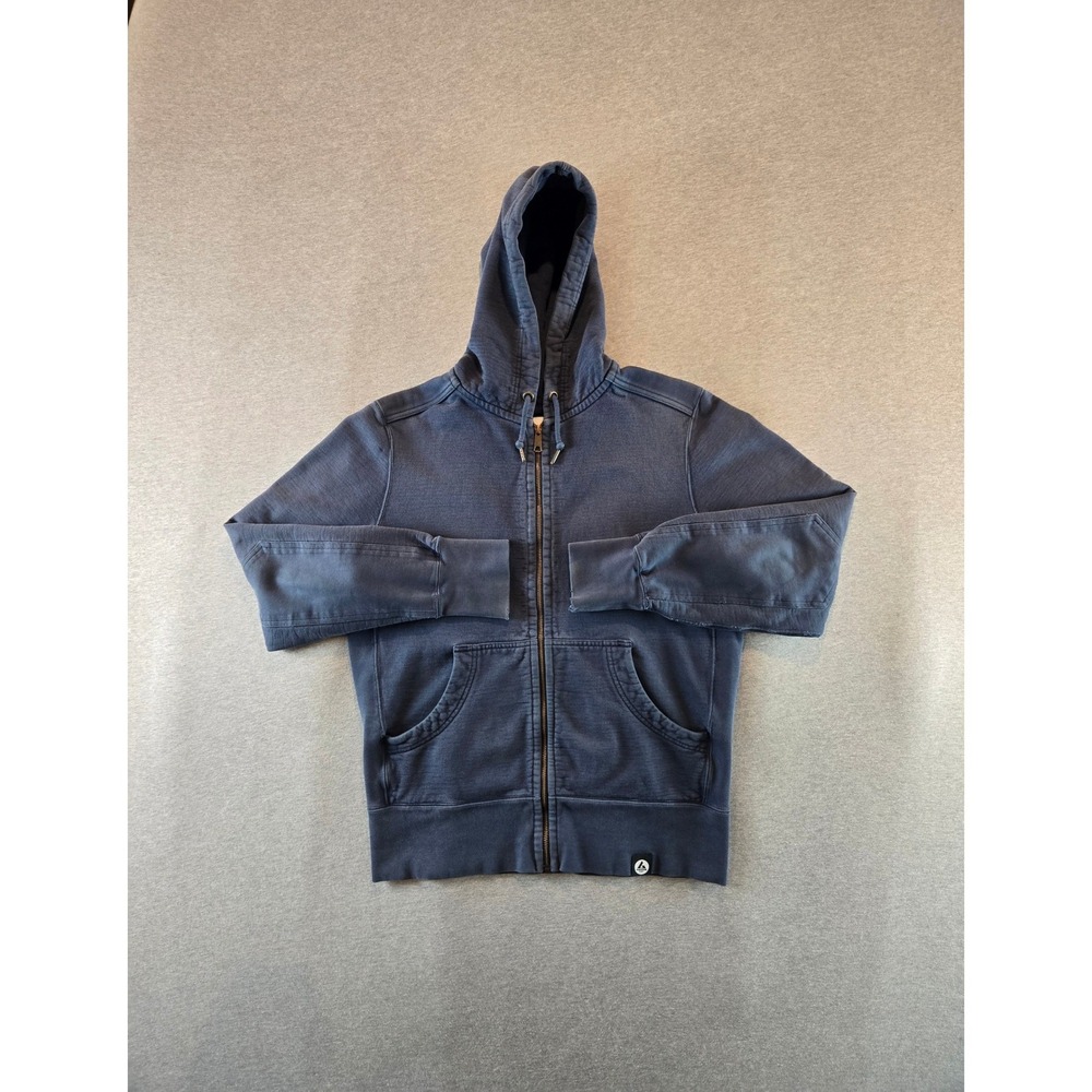 American Giant Hoodie Mens Medium Navy Blue Full Zip Distressed Made in USA